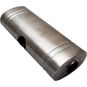 EAST WEST 2.5" Inlet muffler twin 2.25" outlet 304 Stainless Steel